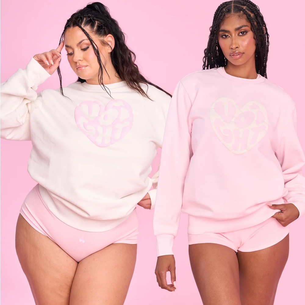 White pink Heart Sweatshirt Voight